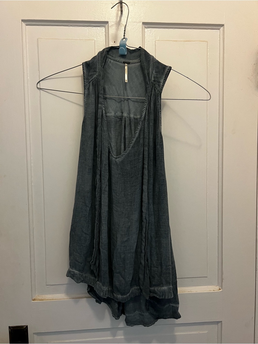 Free People Slate Gray Layered Tank Top